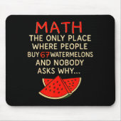 Math And 67 Watermelons Funny 6 7 Meme Calculation Muismat (Voorkant)