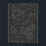 Math blackboard briefkaart<br><div class="desc">Math formuas and graphics on blackboard</div>