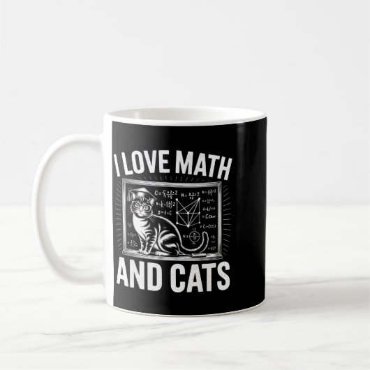 Math Cat Lover Funny Math Teacher I Love Math And  Koffiemok (Links)
