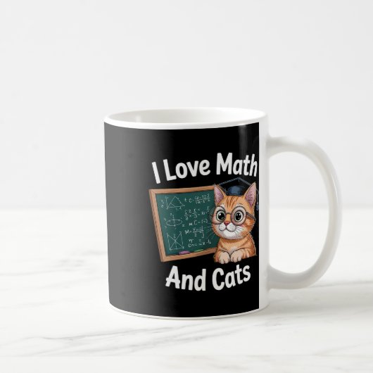 Math Cat Lover Funny Math Teacher I Love Math And  Koffiemok (Rechts)