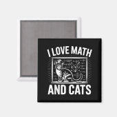 Math Cat Lover Funny Math Teacher I Love Math And  Magneet (Voorkant / Achterkant)