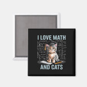 Math Cat Lover Funny Math Teacher I Love Math And Magneet (Voorkant / Achterkant)