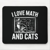 Math Cat Lover Funny Math Teacher I Love Math And  Muismat (Voorkant)