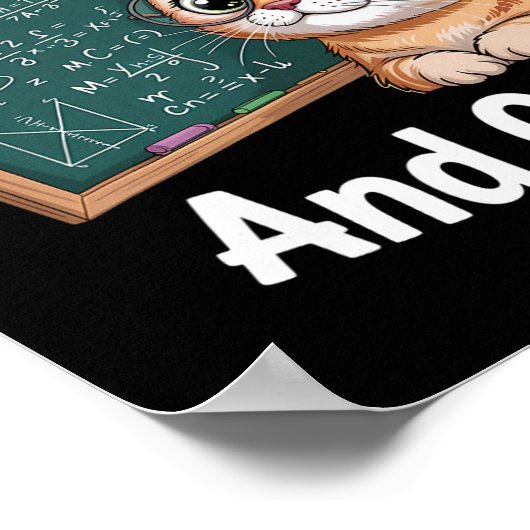 Math Cat Lover Funny Math Teacher I Love Math And  Poster (Hoek)