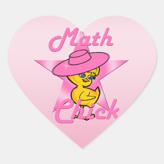 Math Chick #8 Hart Sticker (Voorkant)