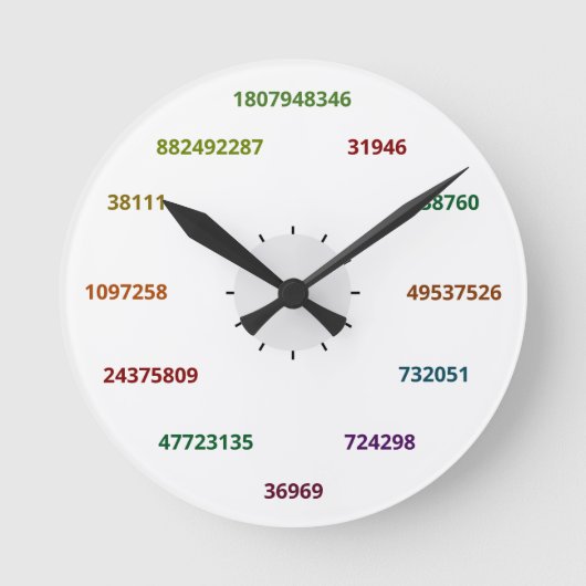 Math Clock in base 36 Ronde Klok (Voorkant)