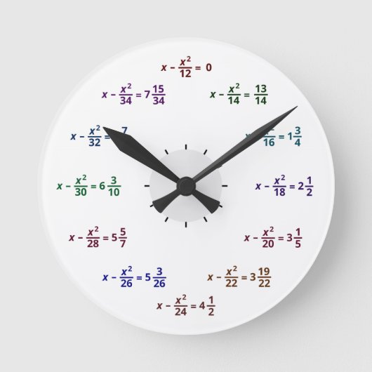 Math Clock Ronde Klok (Voorkant)