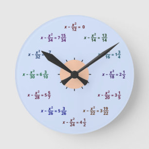 Math Clock Ronde Klok