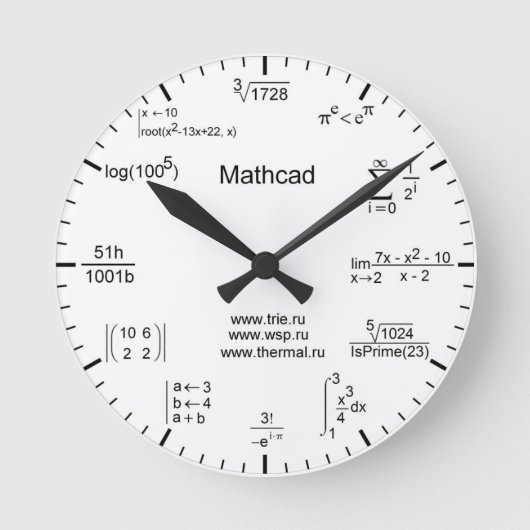 Math Clock Ronde Klok (Voorkant)