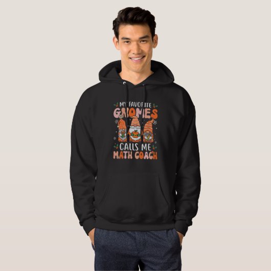 Math Coach  Christmas Gnomes Math Teacher Hoodie (Voorkant volledig)