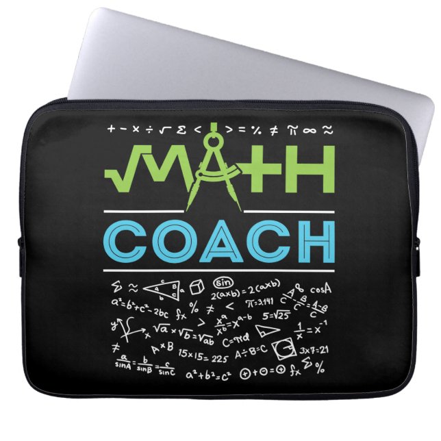 Math Coach Mathematics Tutor Laptop Sleeve (Voorkant)
