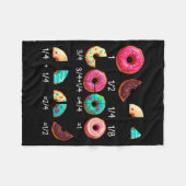 Math Donut Fractie Terug naar School Leraar Cadeau Fleece Deken (Voorkant (Horizontaal))