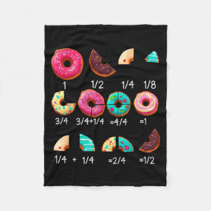 Math Donut Fractie Terug naar School Leraar Cadeau Fleece Deken