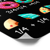 Math Donut Fractie Terug naar School Leraar Cadeau Poster (Hoek)