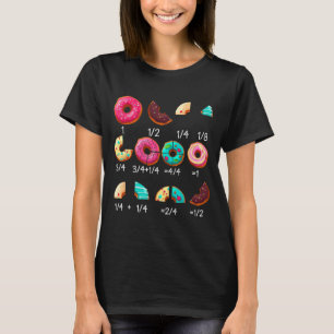 Math Donut Fractie Terug naar School Leraar Cadeau T-shirt