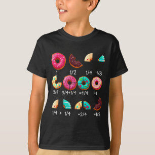 Math Donut Fractie Terug naar School Leraar Cadeau T-shirt