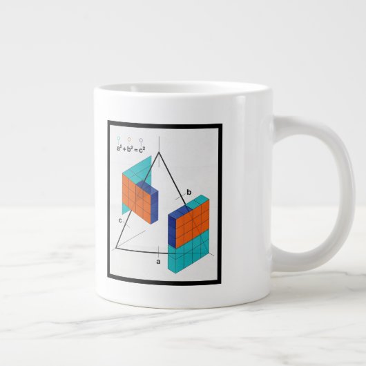 Math Equals Love 3D Pythagoras Stelling Mok (Rechts)