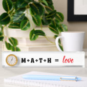 Math Equals Love Bureauklok Naambord