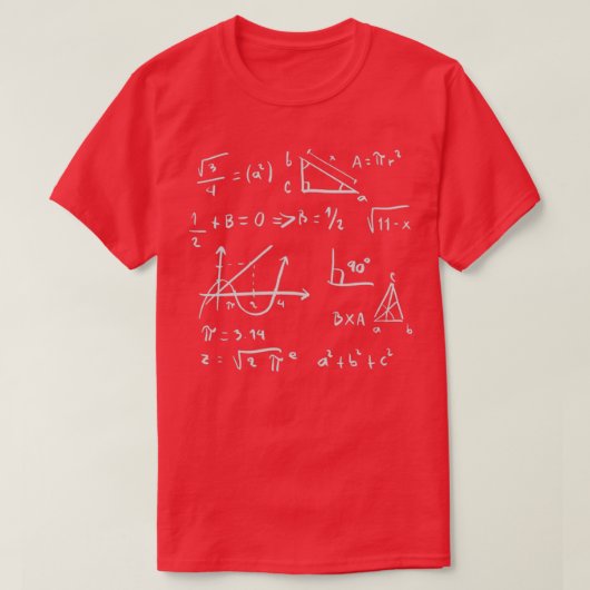 Math Equation Cool Quadratic Formula Geek Nerd Mat T-shirt (Design voorkant)