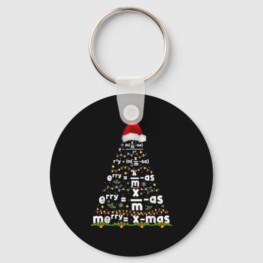 Math Equation Merry Xmas Season Teacher Christmas  Sleutelhanger (Voorkant)