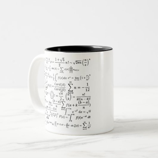 math equations and formulas tweekleurige koffiemok (Voorkant links)