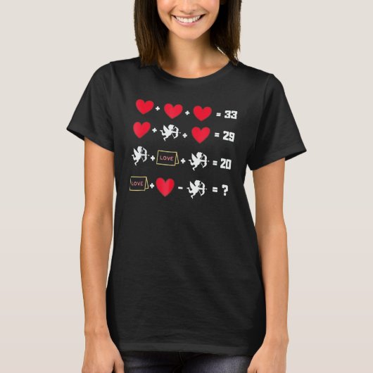 Math Equations Valentines Day Hearts Math Teachers T-shirt (Voorkant)