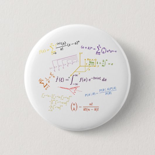 math equilibries en formua's ronde button 5,7 cm (Voorkant)