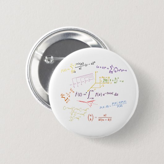 math equilibries en formua's ronde button 5,7 cm (Voorkant /achterkant)