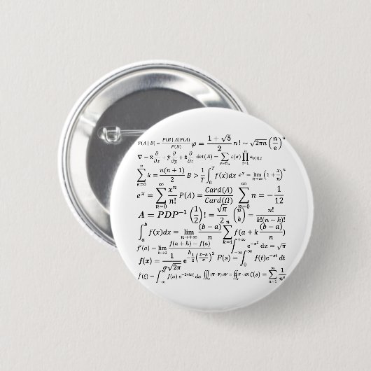 math equilibries en formua's ronde button 5,7 cm (Voorkant /achterkant)