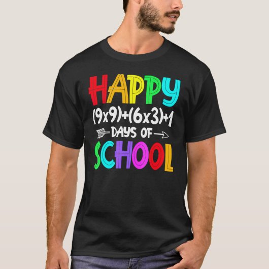 Math Formula 100 Days Of School Funny Math Teacher T-shirt (Voorkant)