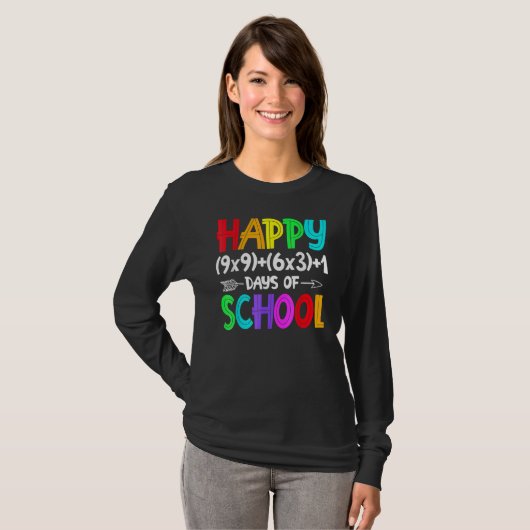 Math Formula 100 Days Of School Math Teacher 100t T-shirt (Voorkant volledig)