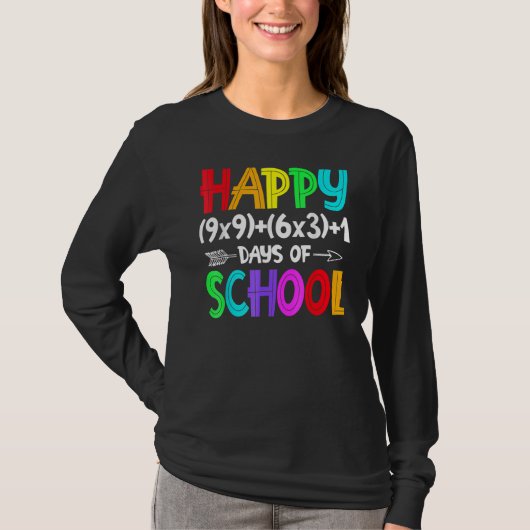 Math Formula 100 Days Of School  Math Teacher 100t T-shirt (Voorkant)