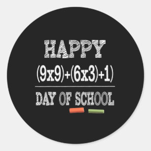 Math Formula 100 Days Of School Ronde Sticker