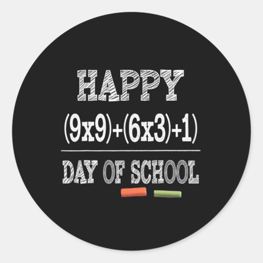 Math Formula 100 Days Of School Ronde Sticker (Voorkant)