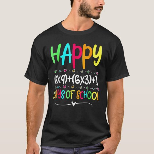 Math Formula 100 Days Of School Teacher Boy Girl T-shirt (Voorkant)