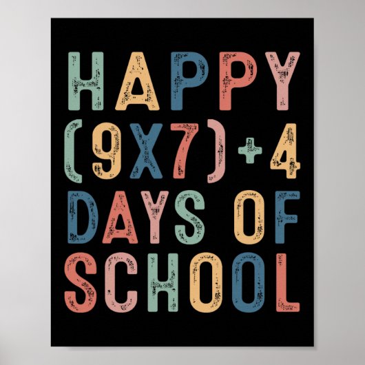 Math Formula 67 Days Of School Funny Math Teacher Poster (Voorkant)