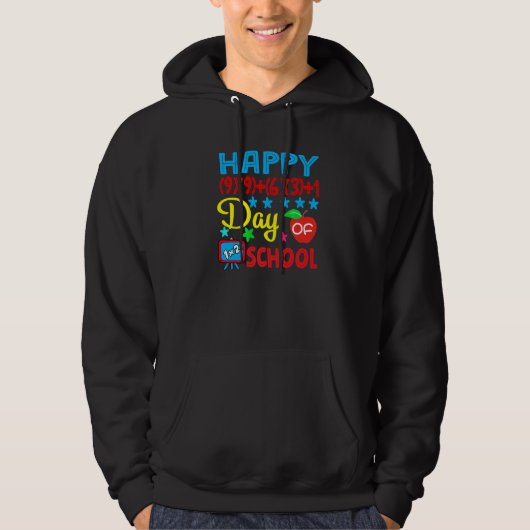 Math Formula Happy 100 Days Of School 100th Day Te Hoodie (Voorkant)