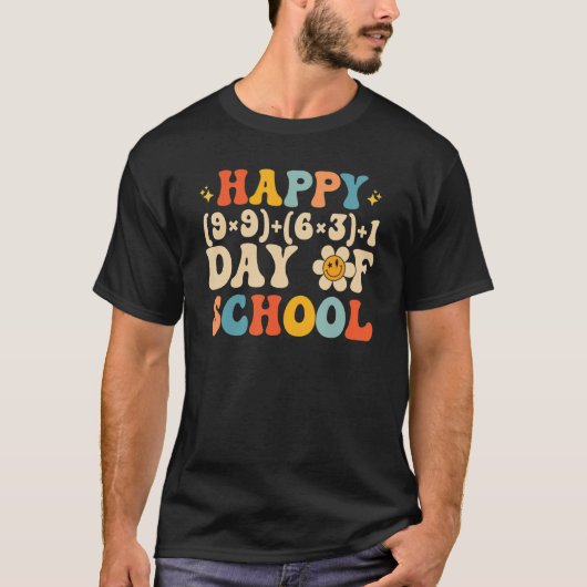 Math Formula Happy 100 Days Of School Math Teacher T-shirt (Voorkant)