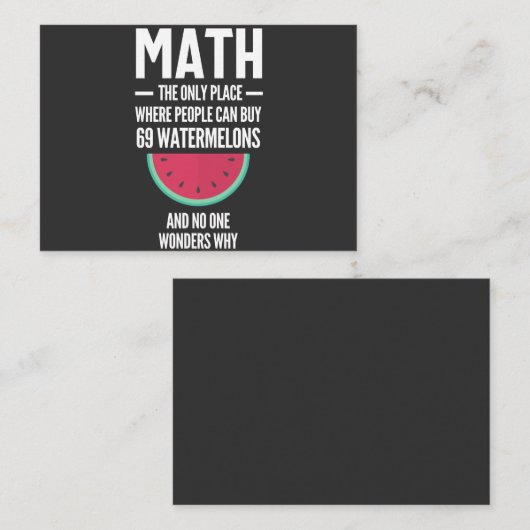 Math. Funny Math Sarcasm Quote Gift Visitekaartje (Voorkant / Achterkant)