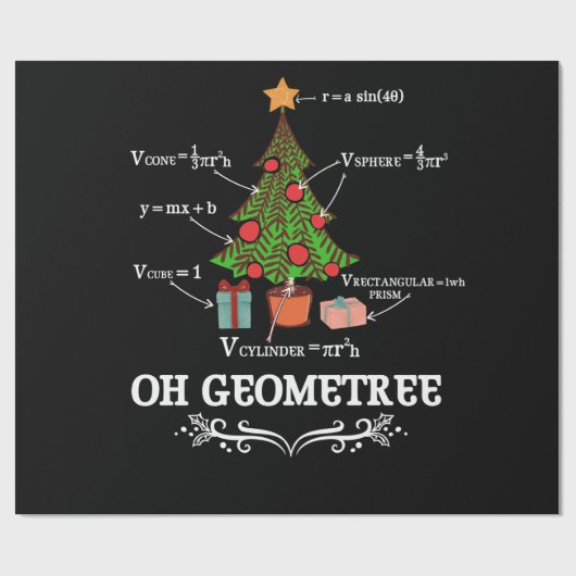 Math Geometry Christmas Tree Geometree Teacher Cadeaupapier (Vlak)