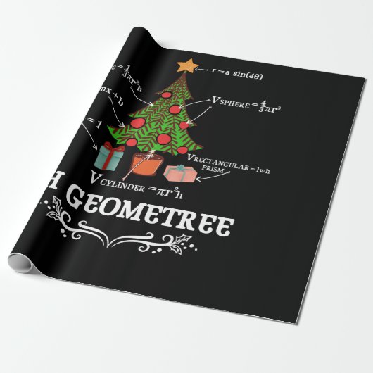 Math Geometry Christmas Tree Geometree Teacher Cadeaupapier (Uitgerold)