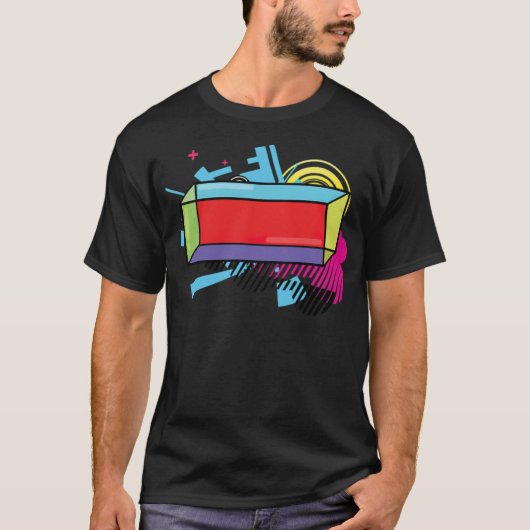 Math Geometry Geometric Cuboid Isometric 2d riders T-shirt (Voorkant)