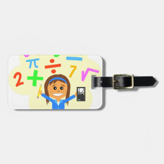 Math Girl Cartoon Bagagelabel