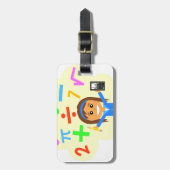 Math Girl Cartoon Bagagelabel (Voorkant verticaal)