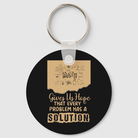 Math Gives Us Hope Problem Solution Inspirational  Sleutelhanger (Voorkant)