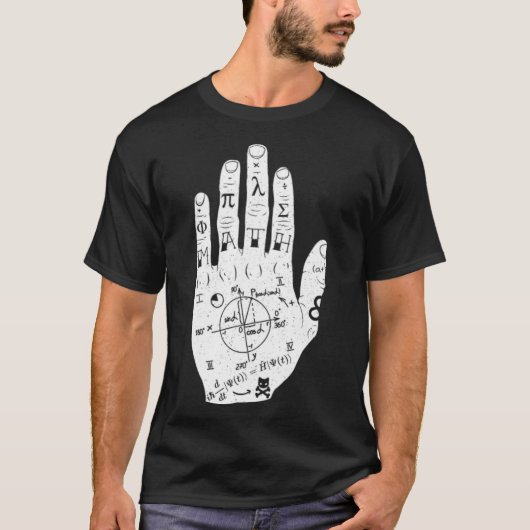Math hand tattoo cool math and physics teacher and t-shirt (Voorkant)