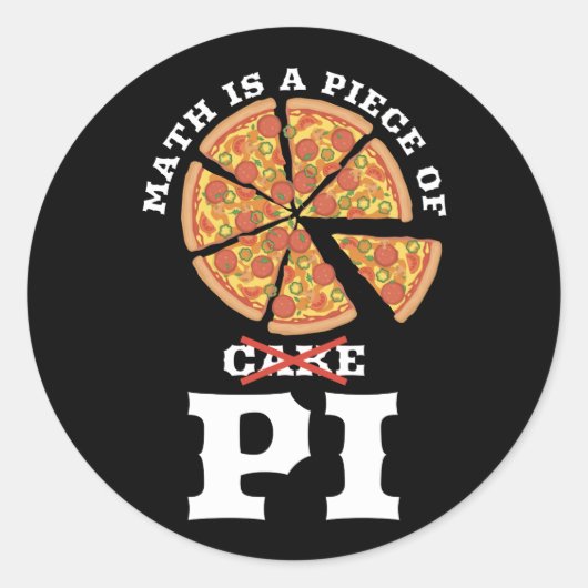 Math Is A Piece Of Cake Apple Pi Happy Pi Day Gift Ronde Sticker (Voorkant)