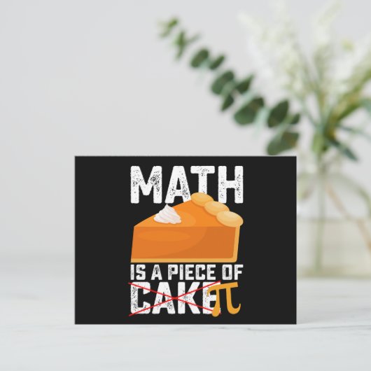 Math Is A Piece Of Cake Pi Day Funny Briefkaart (Staand voorkant)