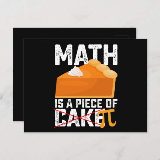 Math Is A Piece Of Cake Pi Day Funny Briefkaart (Voorkant / Achterkant)