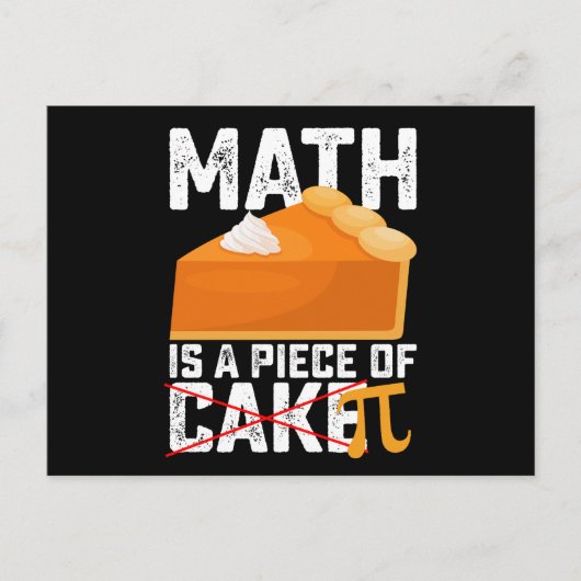Math Is A Piece Of Cake Pi Day Funny Briefkaart (Voorkant)